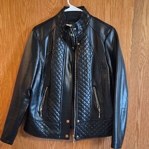 Jon & Anna Black Quilted Leather Jacket